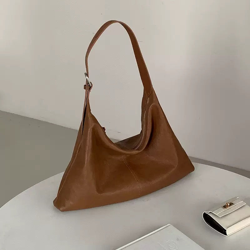 3676 genuine leather large hobo