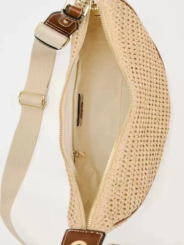 954 handmade straw crossbody bag