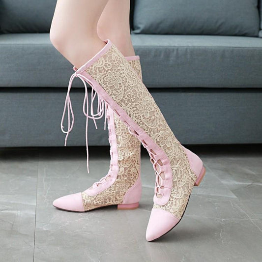 3791 Fashion women's lace-up pointed toe boots