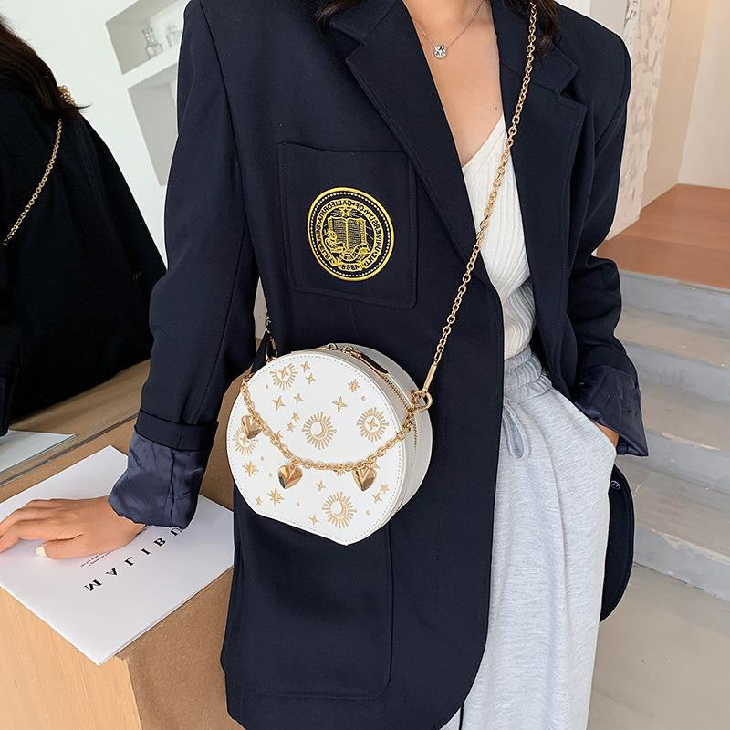 3987 Women's Fashion Round Crossbody Bag