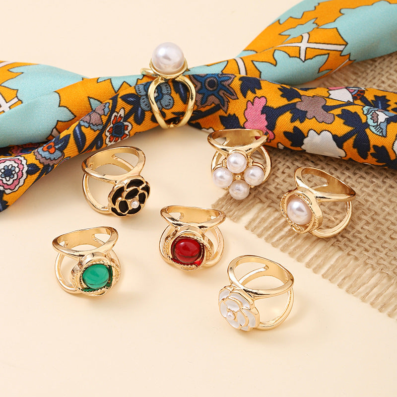 3870Fashionable silk scarf ring
