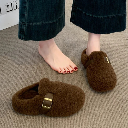 5078 winter fleece lined slippers