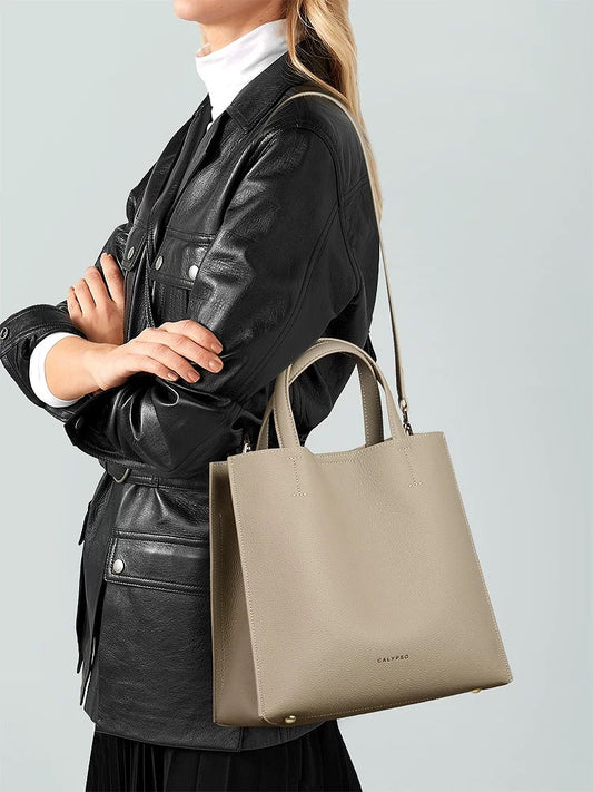 4996 genuine leather large handbag
