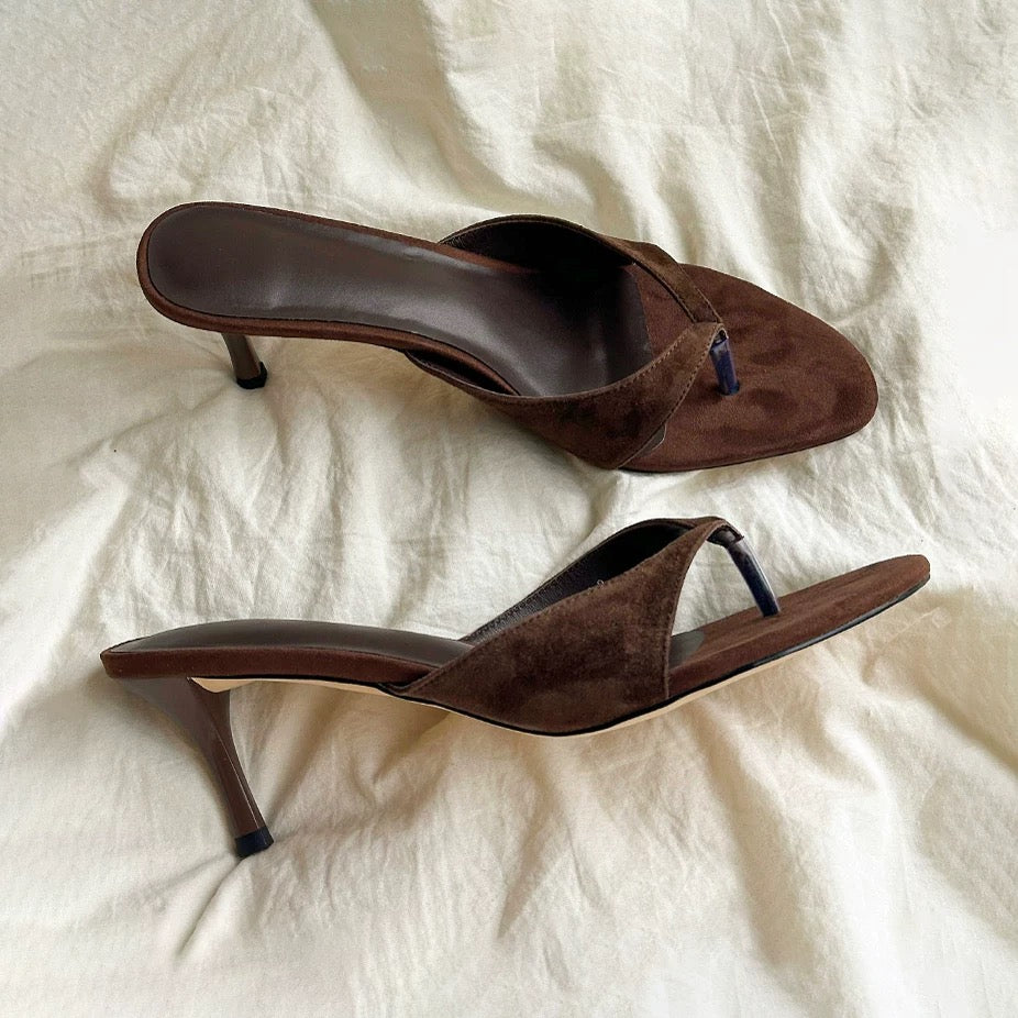 4571 genuine leather women slides
