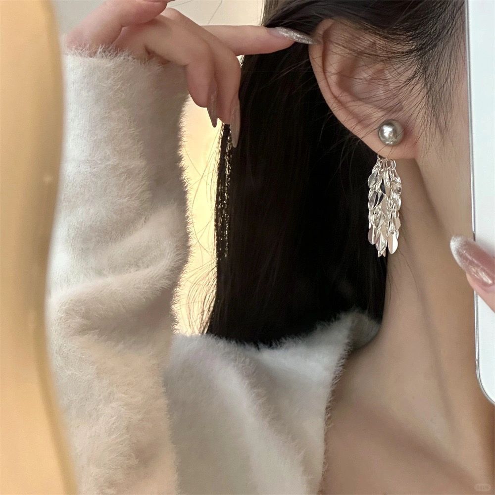 1976  925silver leaf earring