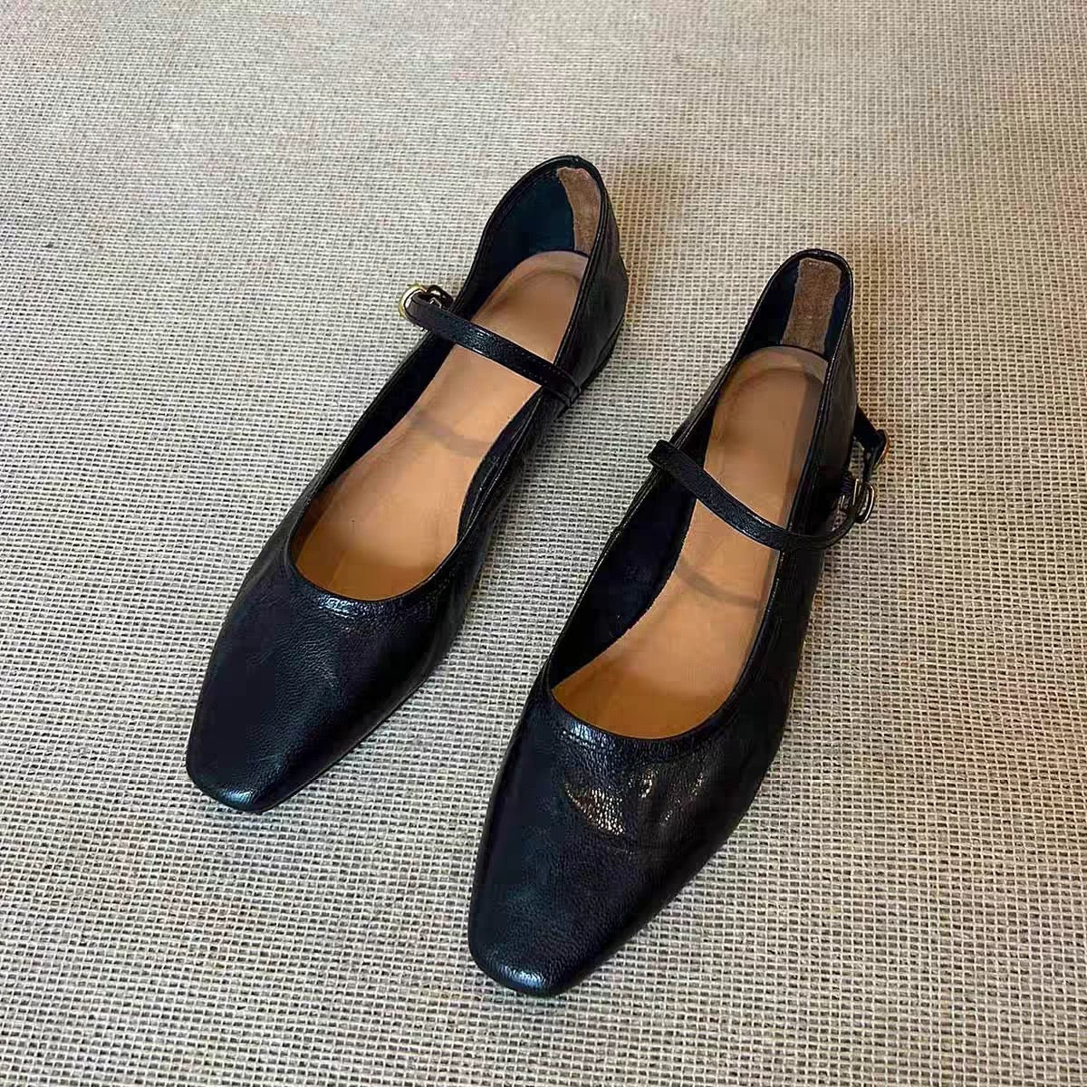 4776 genuine leather women flat