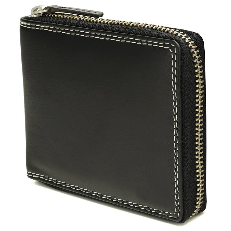 2047 genuine leather short wallet