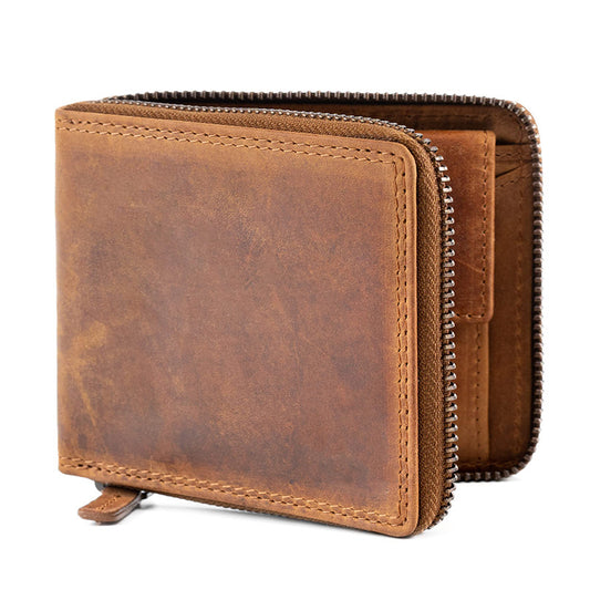 2047 genuine leather short wallet