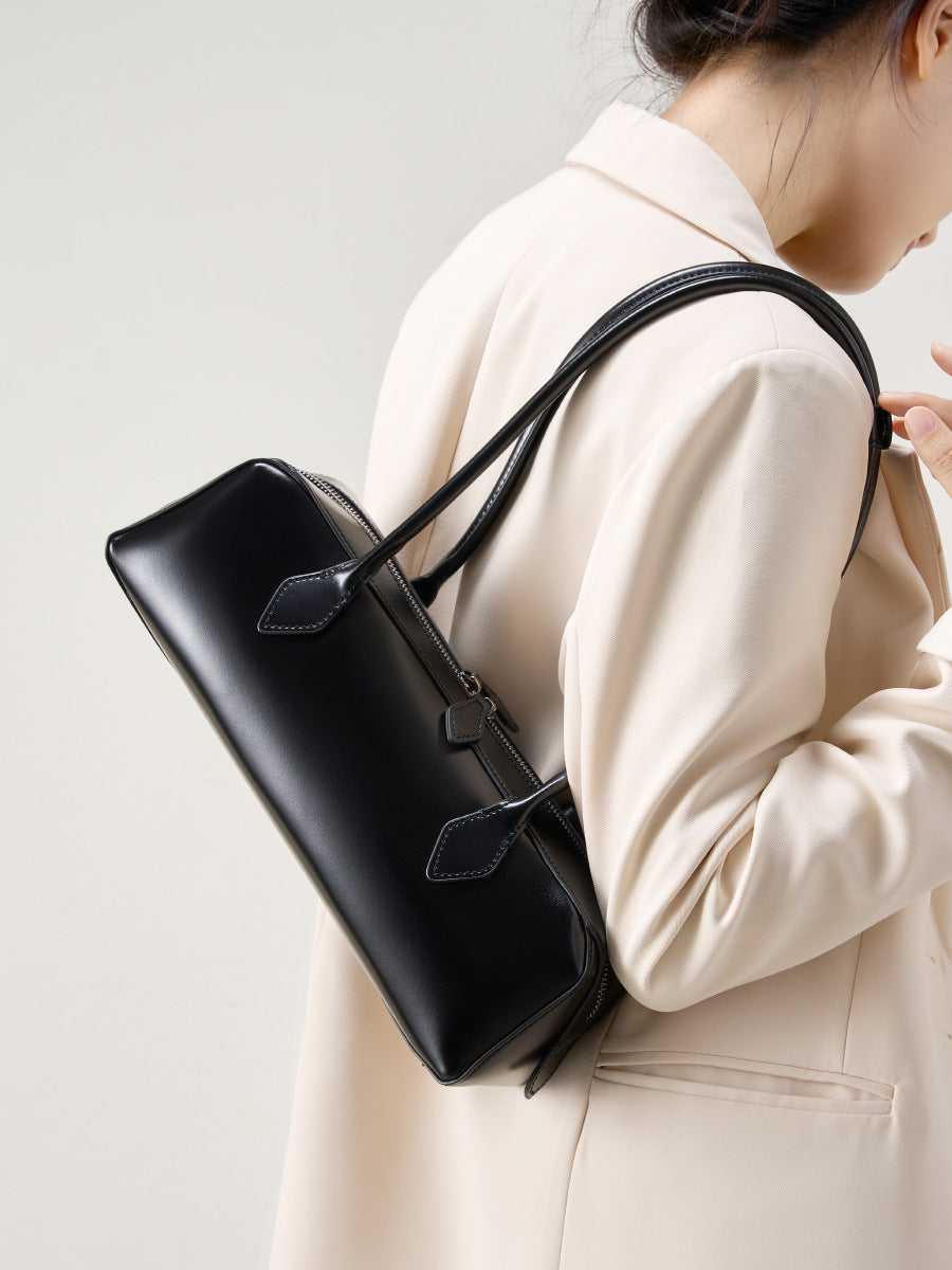 2026 genuine leather baguette bag