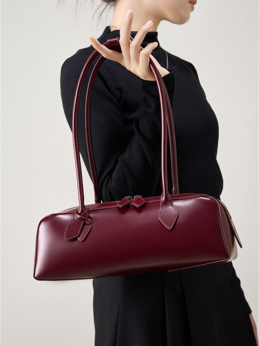 2026 genuine leather baguette bag