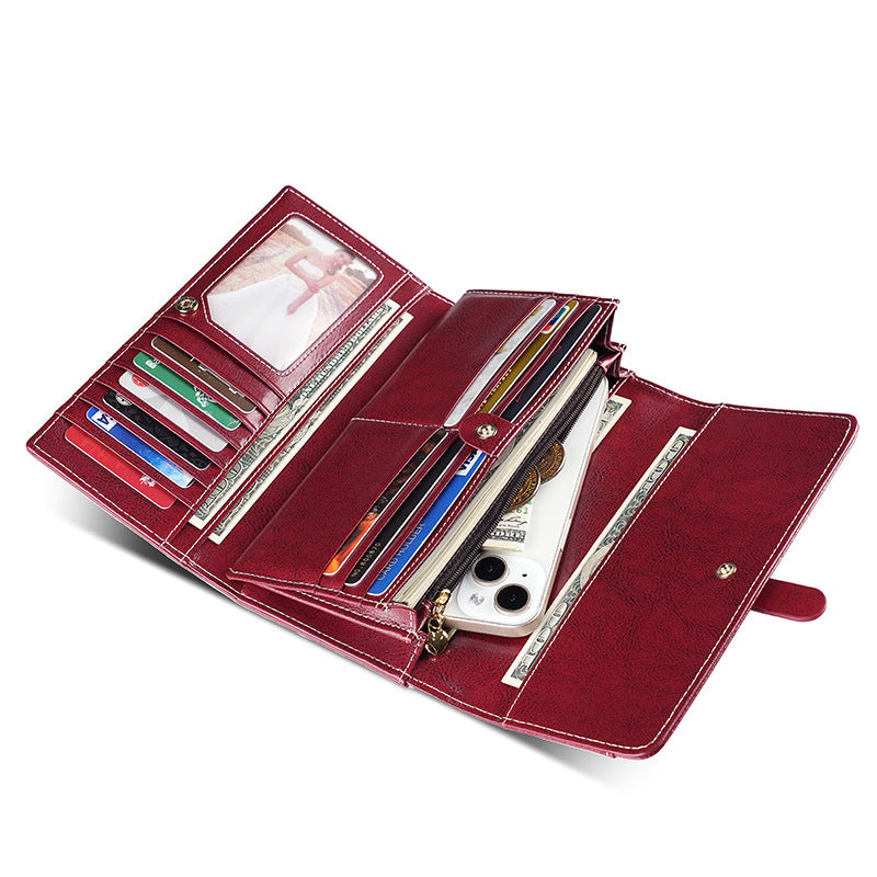 TWS genuine leather long purse