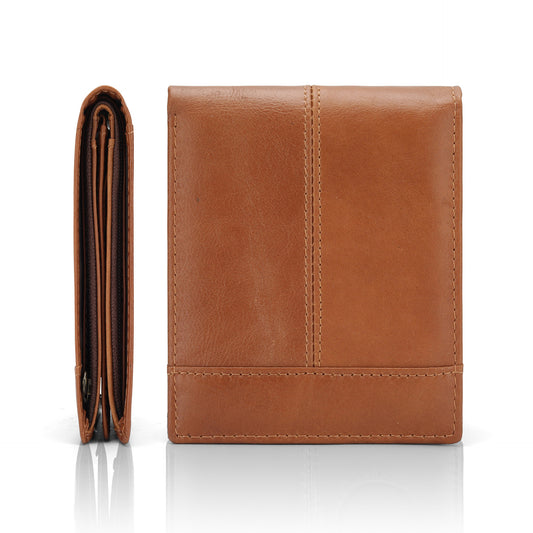 ZH1 cowhide leather 2fold wallet