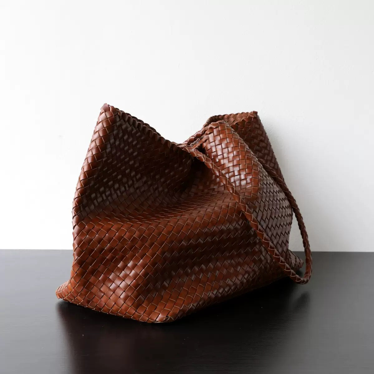 2743 large cowhide woven handmade bag
