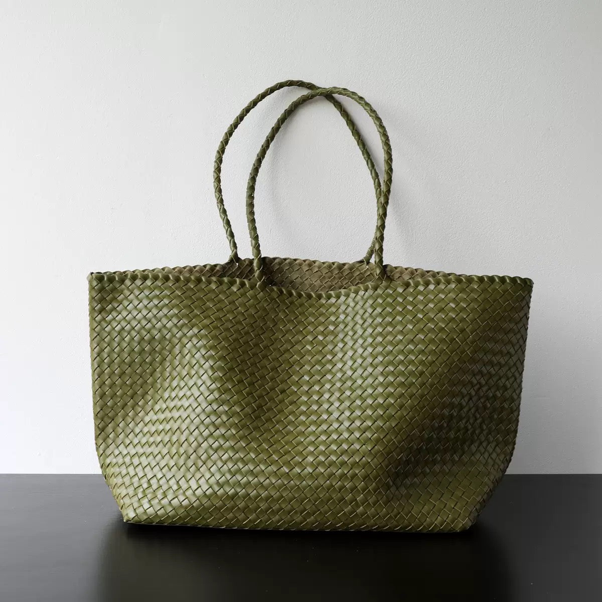 2743 large cowhide woven handmade bag