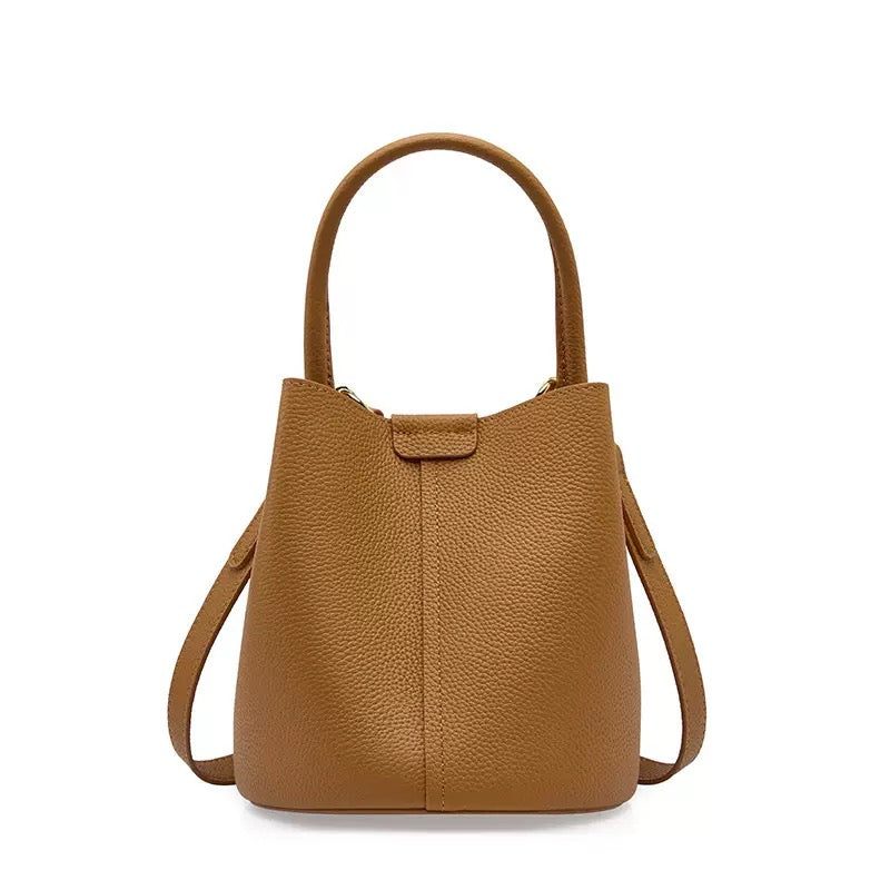 2390 genuine leather small bucket bag