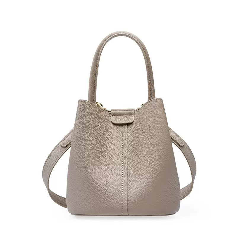 2390 genuine leather small bucket bag
