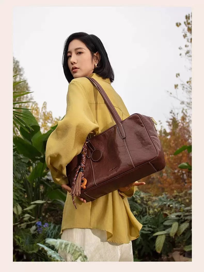 2758 genuine leather women handbag