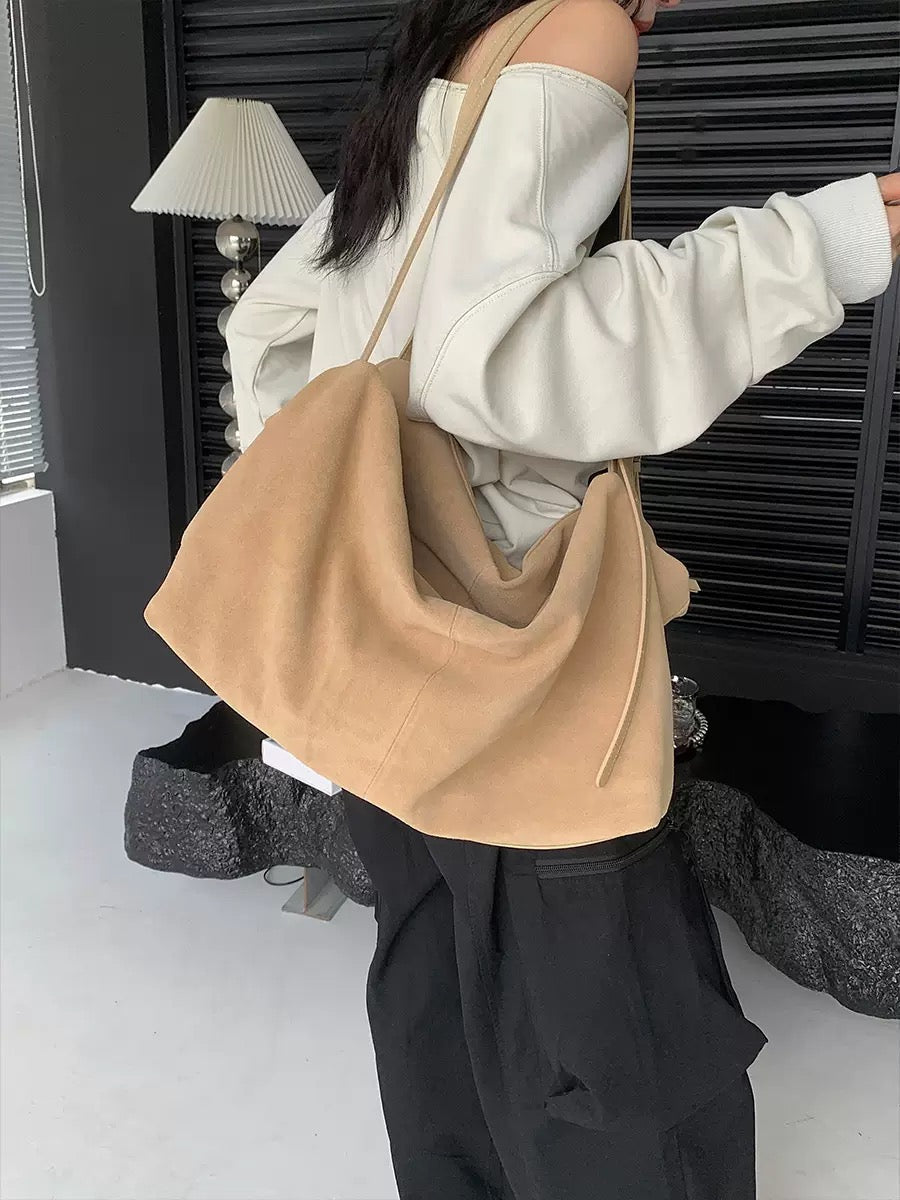 2404 large suede casual crossbody bag