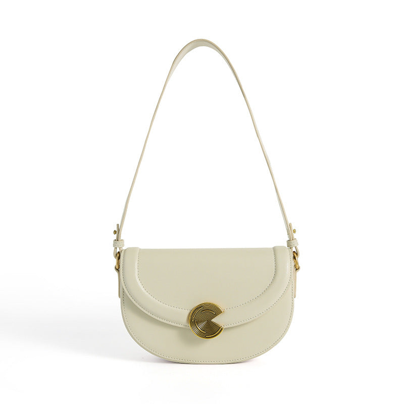 1973 genuine leather flap shoulder bag
