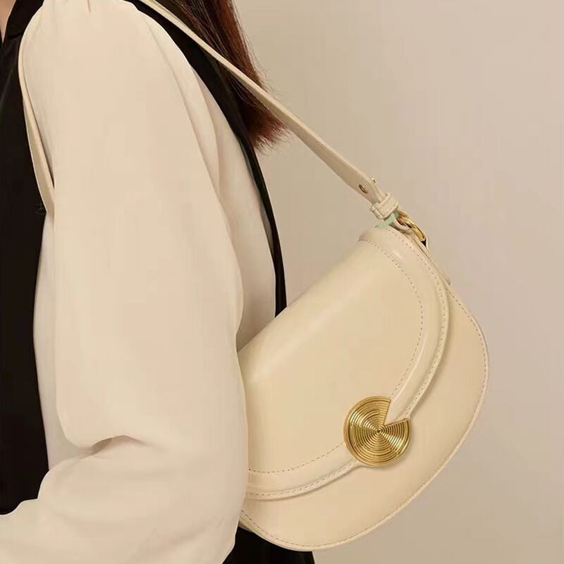 1973 genuine leather flap shoulder bag