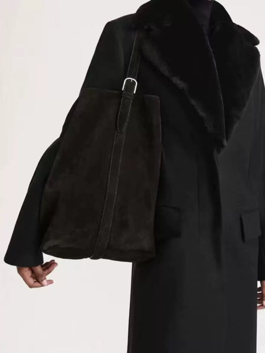 2413 vintage large suede bucket bag