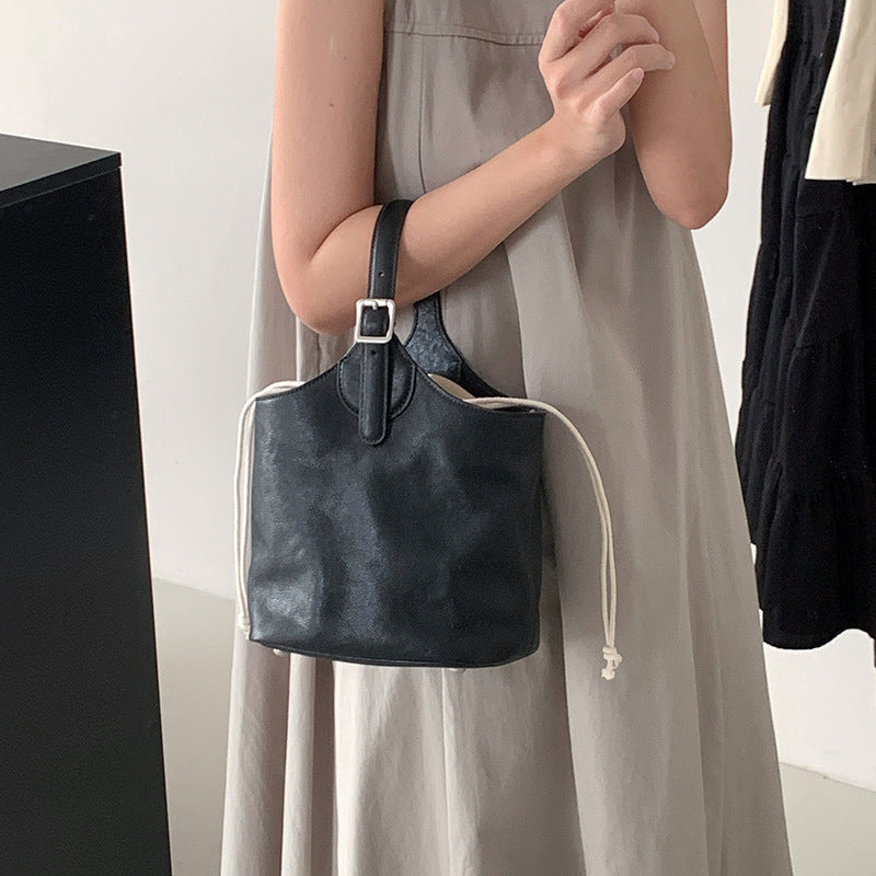 2191-1 genuine leather bucket handbag