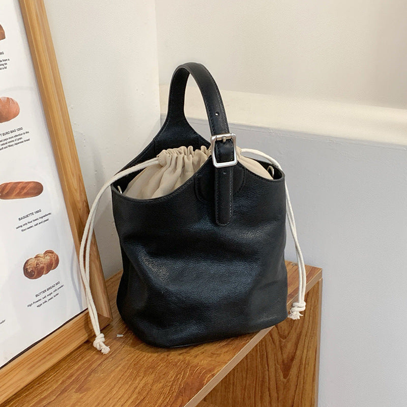 2191-1 genuine leather bucket handbag