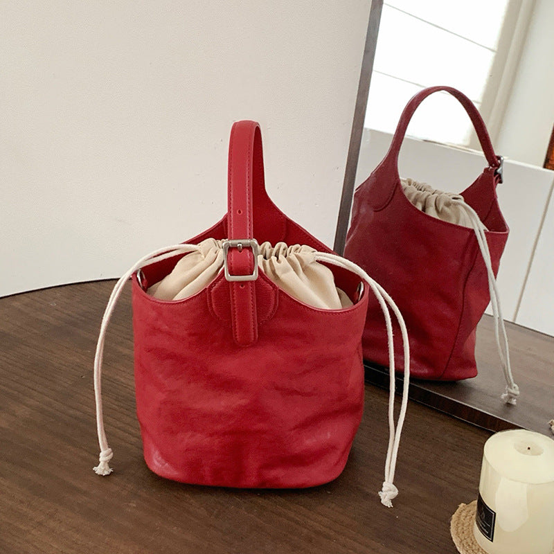 2191-1 genuine leather bucket handbag