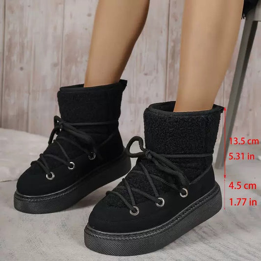 2882 Platform Snow Boots with Criss-Cross Laces