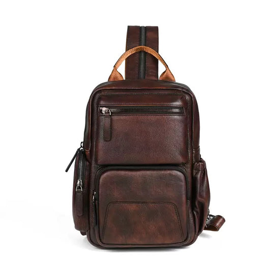 2419 high-end unsix cowhide backpack