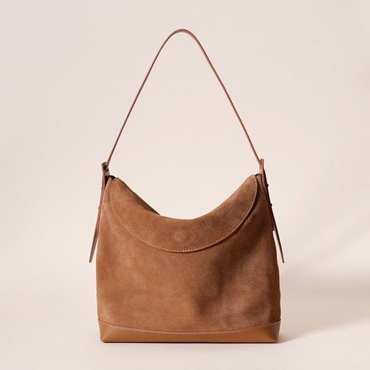1986 suede leather shoulder bag