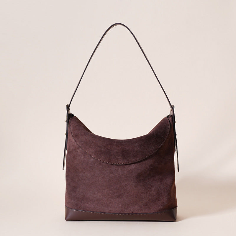 1986 suede leather shoulder bag
