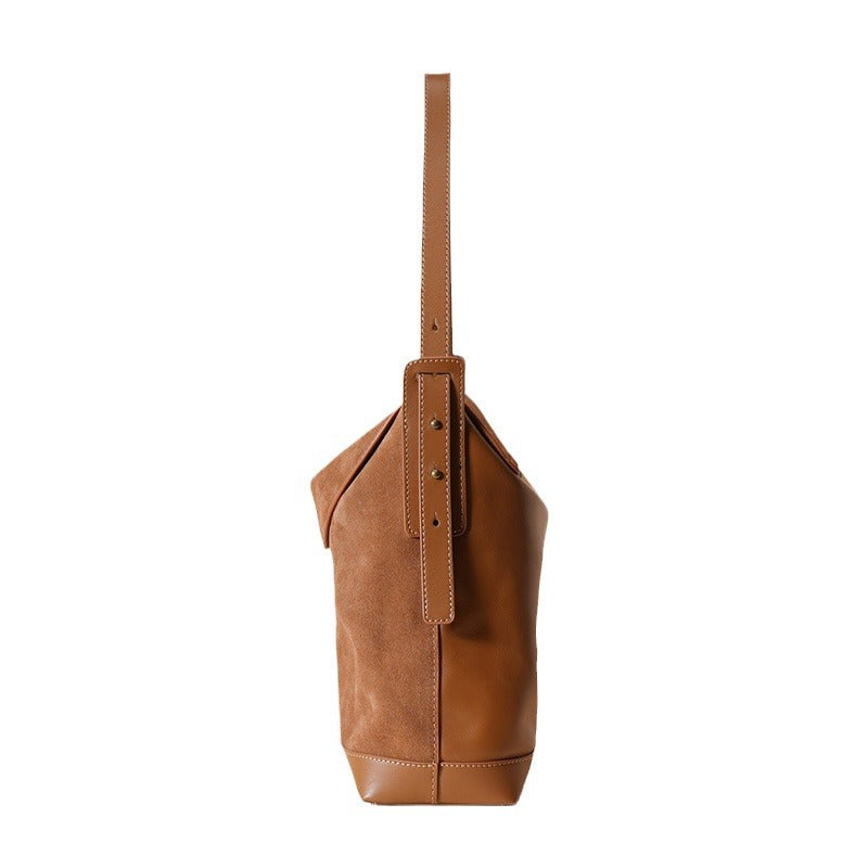 1986 suede leather shoulder bag