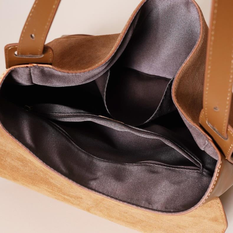 1986 suede leather shoulder bag