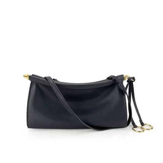 2810 small black genuine leather handbag