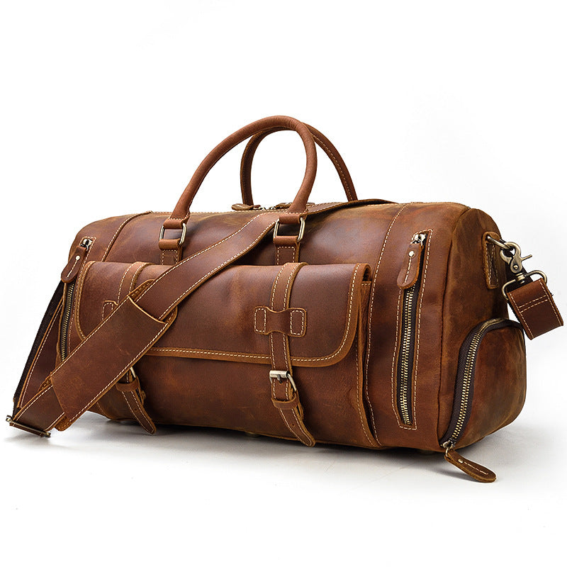 341 genuine leather vintage travel duffle