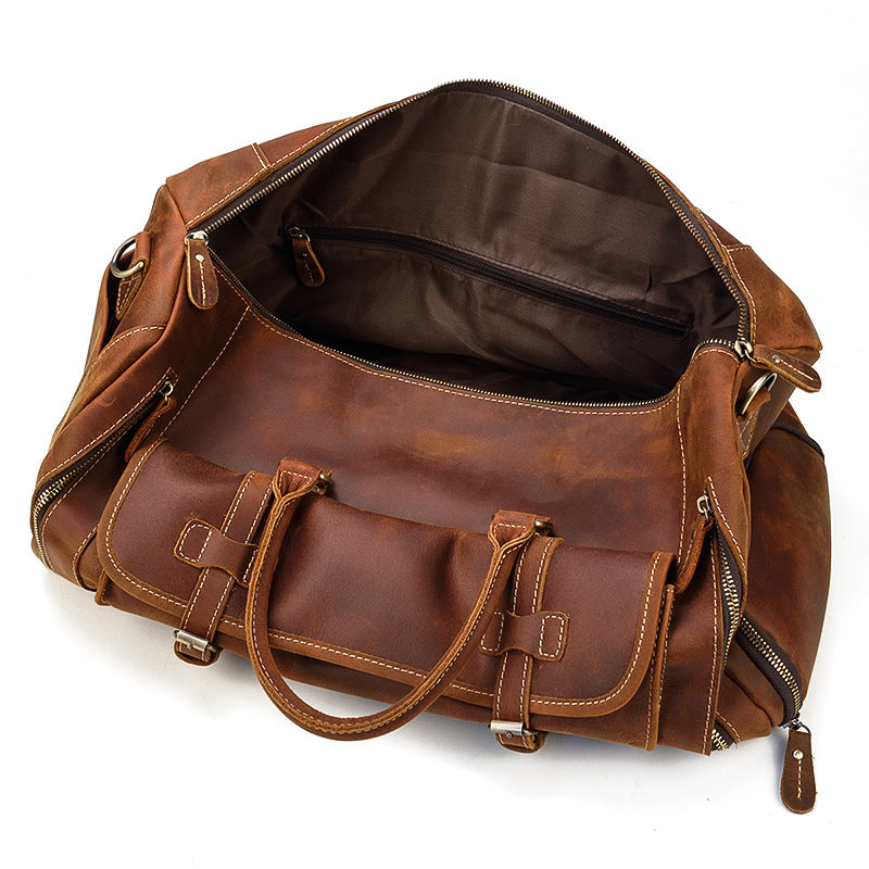341 genuine leather vintage travel duffle