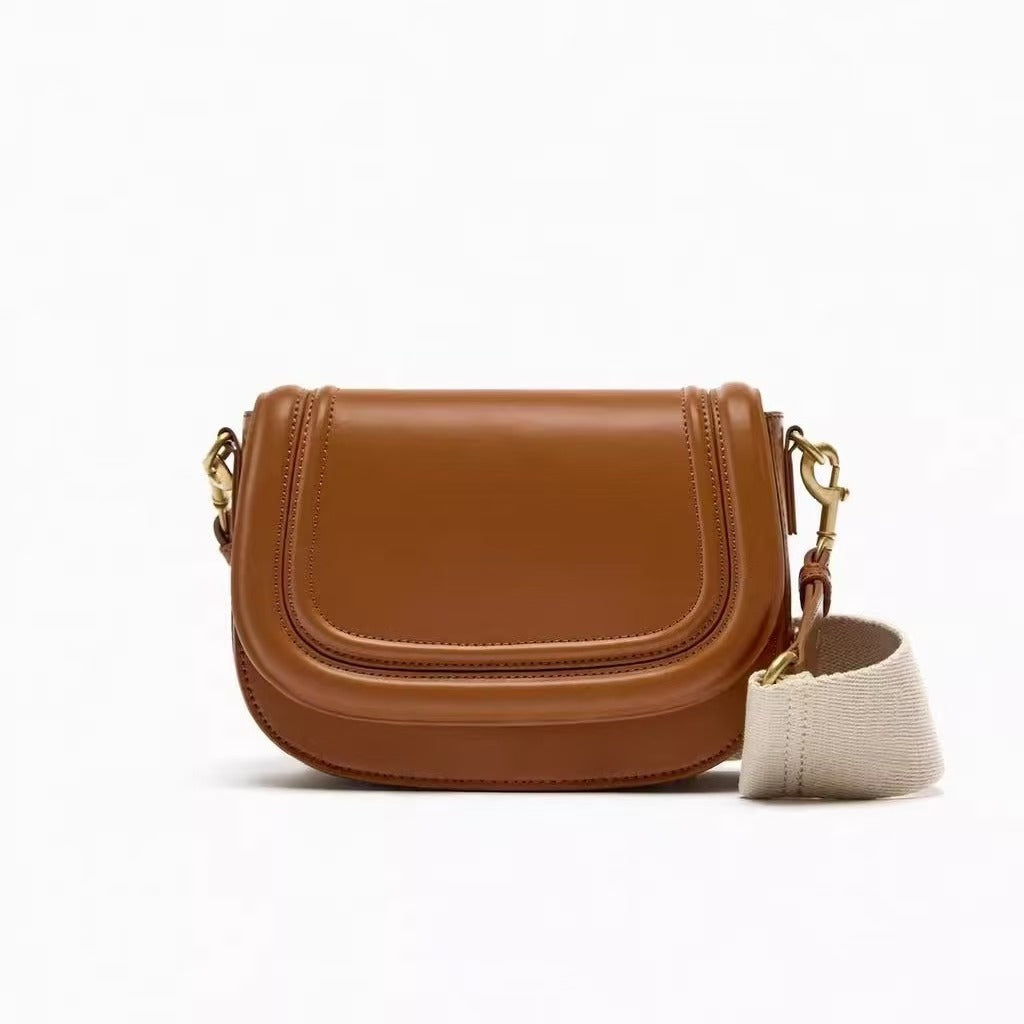 2009 solid flap crossbody bag