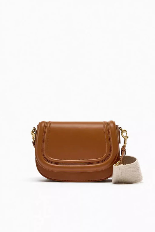 2009 solid flap crossbody bag