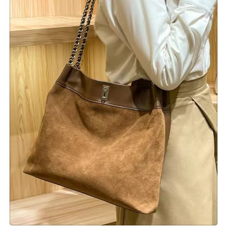 2014 suede leather chain bag