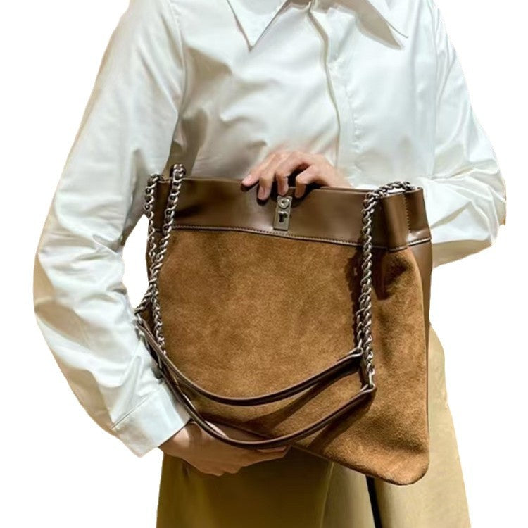2014 suede leather chain bag