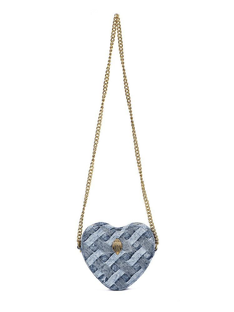 821 denim heart shape crossbody bag
