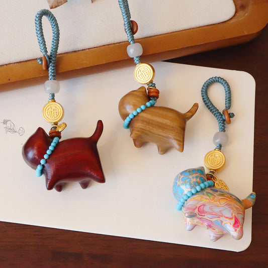 651 nature wooden keychain charm