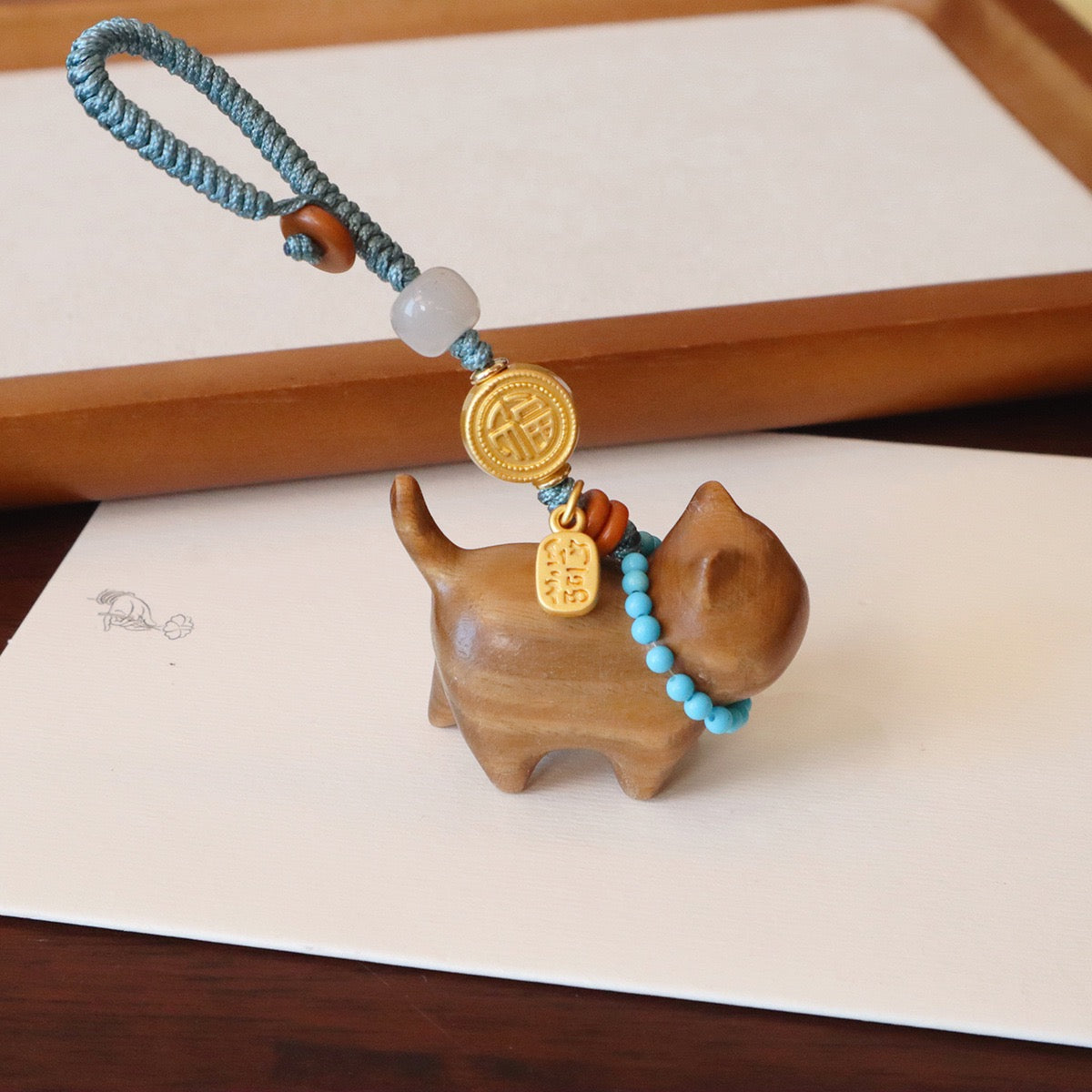 651 nature wooden keychain charm