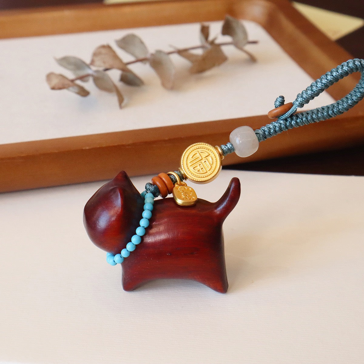 651 nature wooden keychain charm