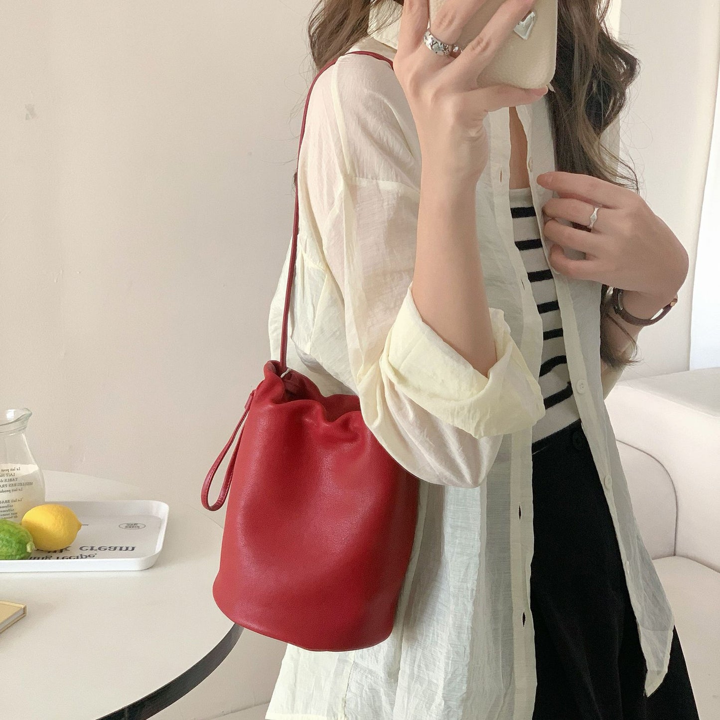 YY1 women bucket handbag