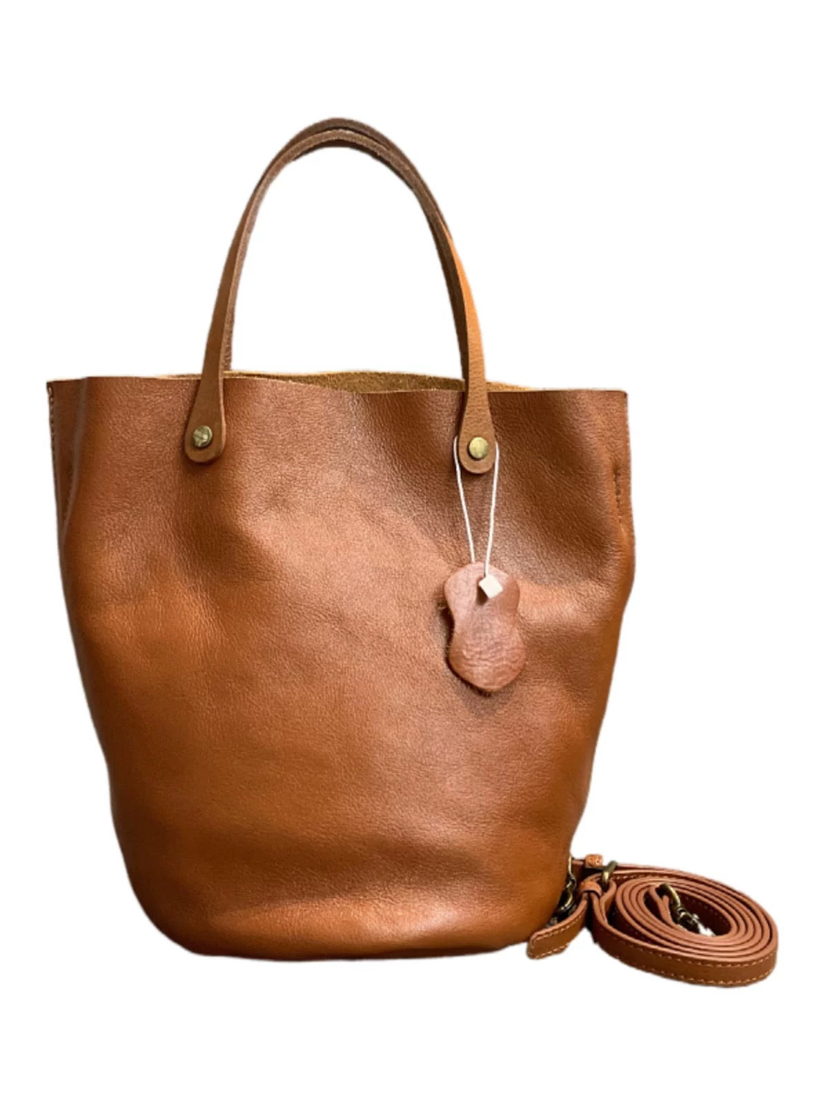 1682-1 genuine leather large bucket handbag