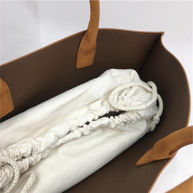 HM-1 suede leather large shopping totes