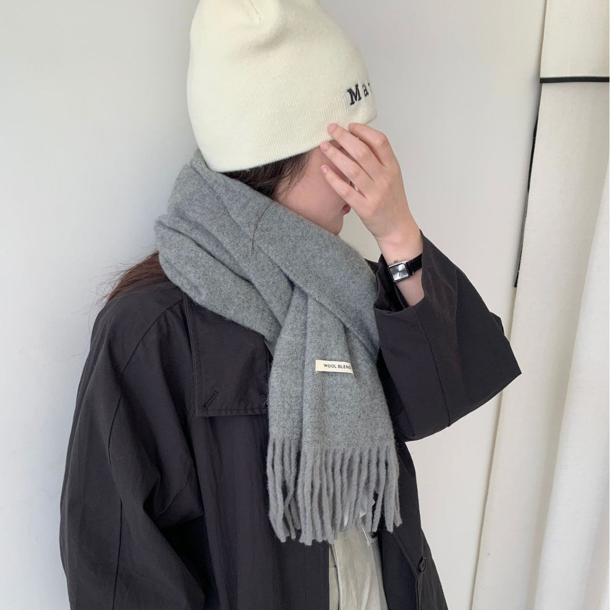 3962 high-end solid cashmere scarf