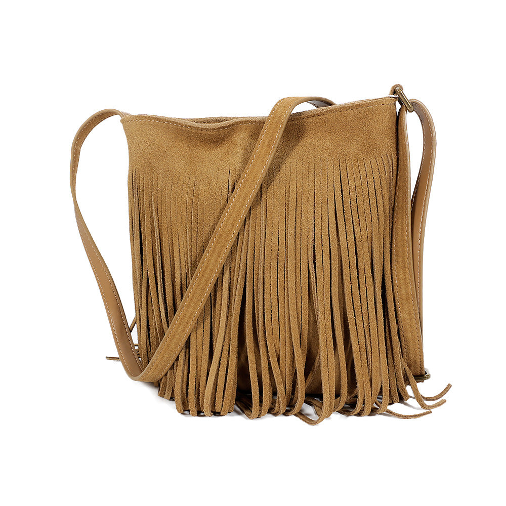 1679 suede leather tassel crossbody bag